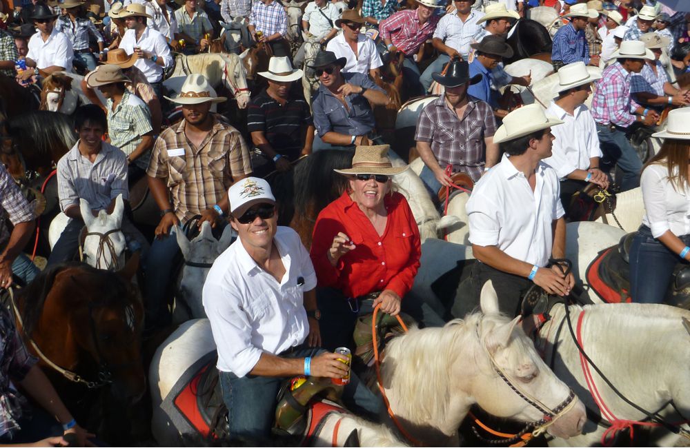 Tucker riding with Eduardo in Palmares Tope