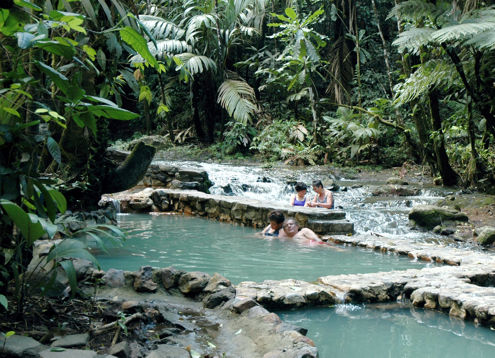 Soaking in hot springs after LaFinca ATV Ride