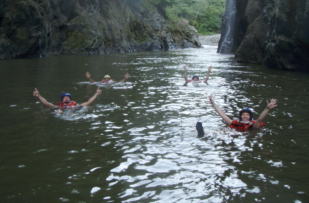 Soaking in hot springs after LaFinca ATV Ride